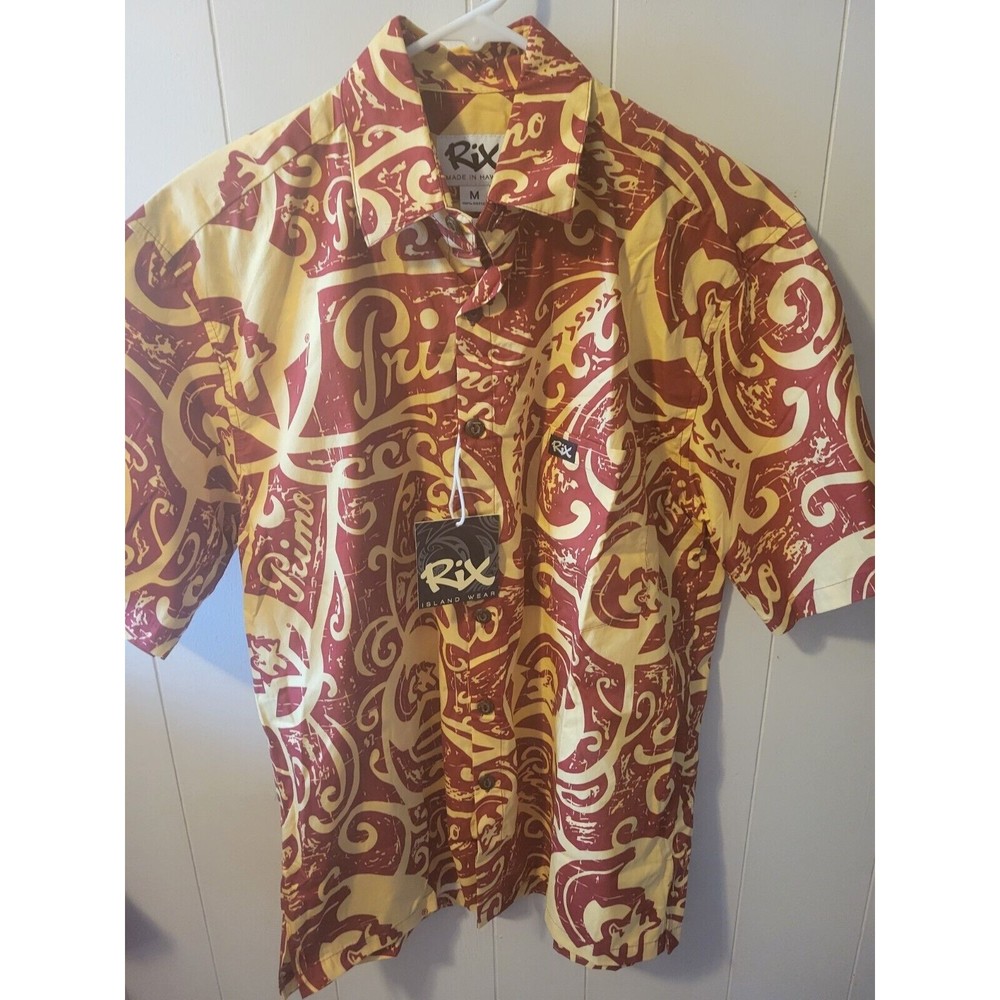 RIX / PRIMO ALL OVER -  Aloha Hawaiian Mens Medium Shirt - NWT